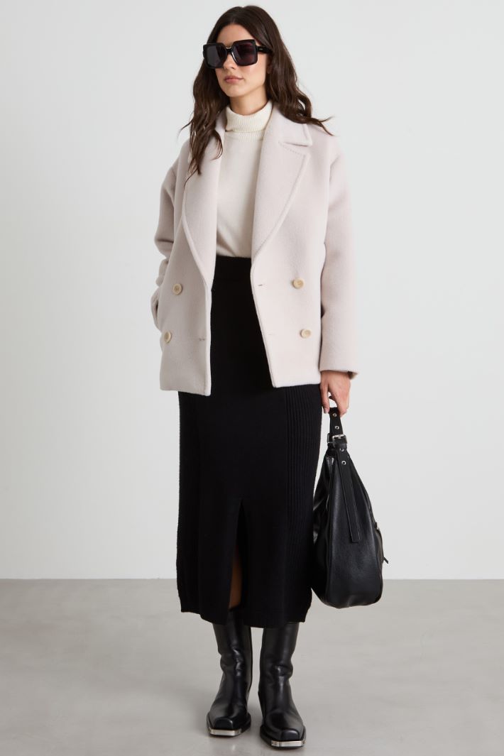 Wool and alpaca pea coat Intrend
