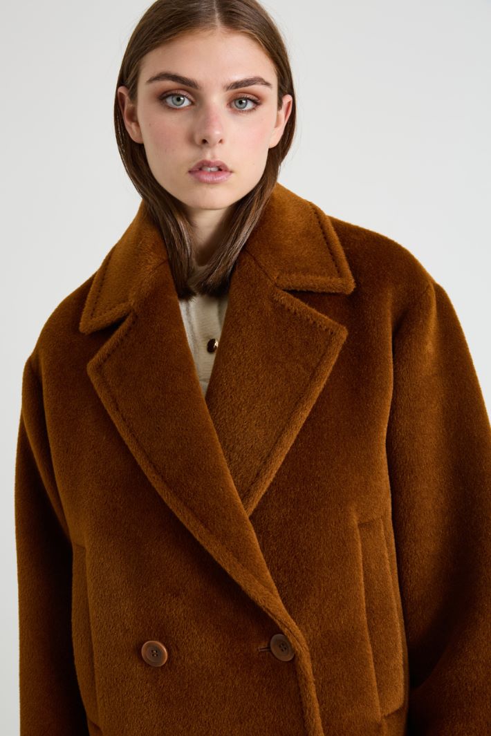 Wool and alpaca pea coat Intrend - 4