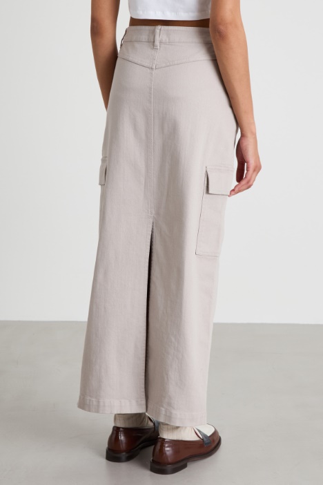 Gonna cargo in drill di cotone