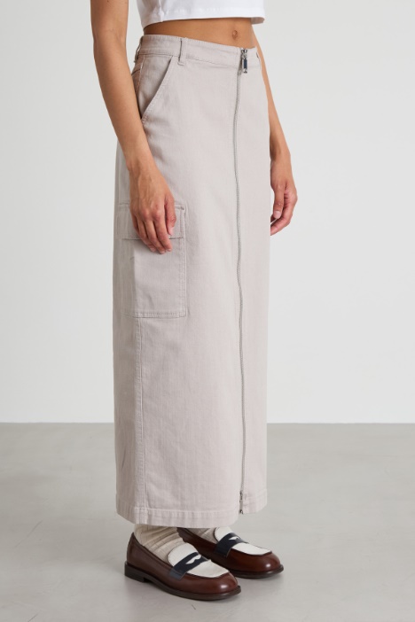 Gonna cargo in drill di cotone