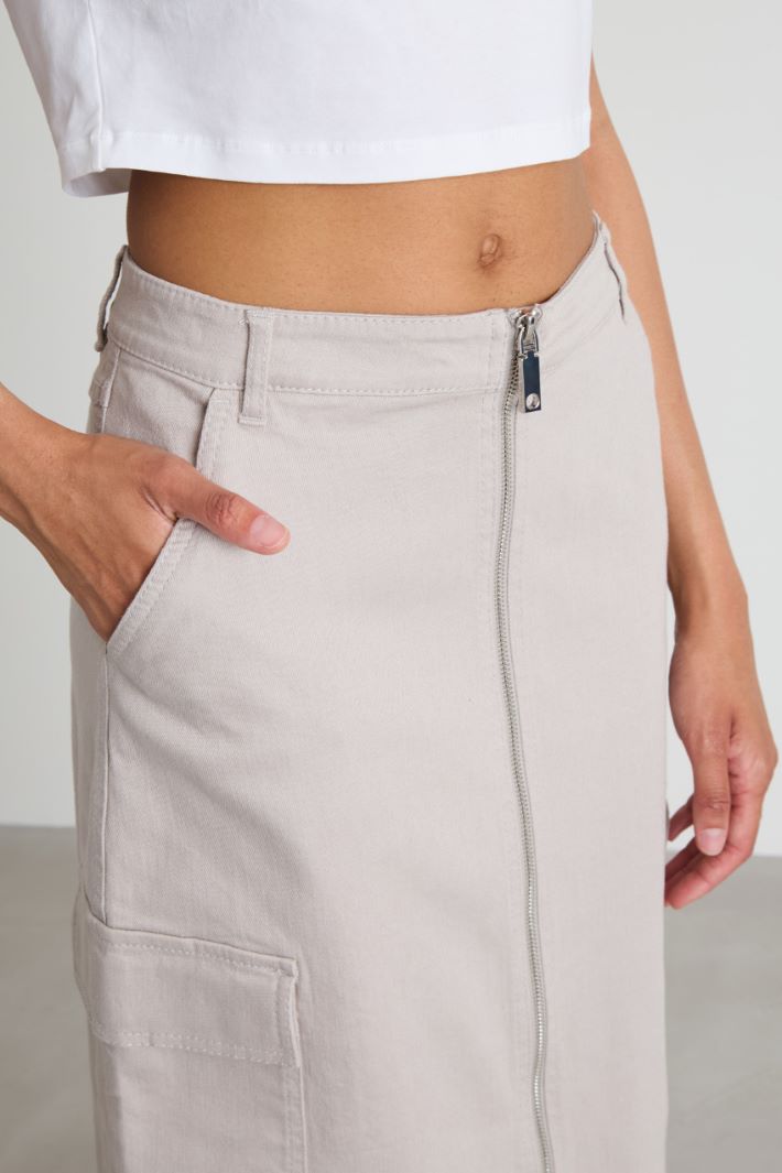 Cotton drill cargo skirt Intrend - 4