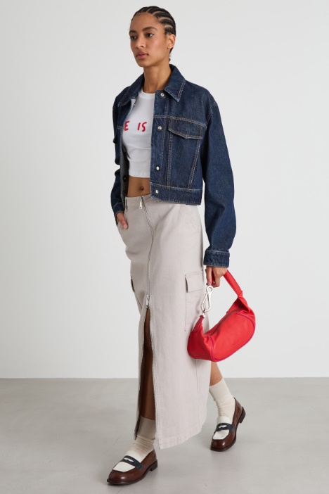 Cotton drill cargo skirt Intrend