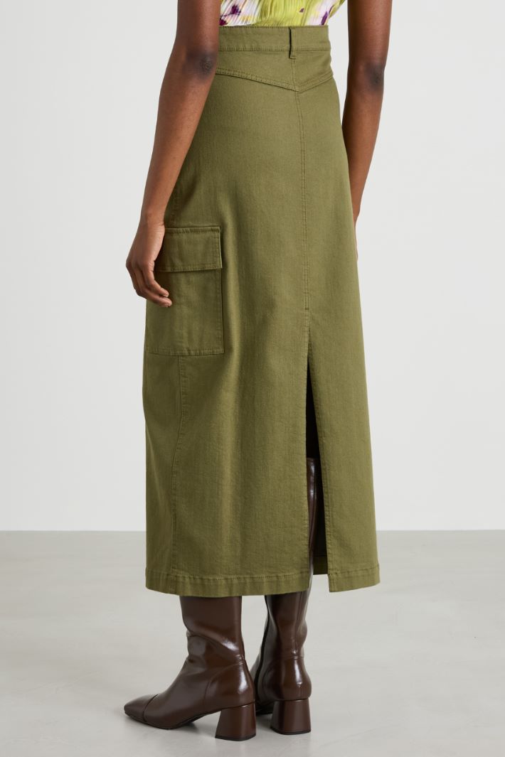 Cotton drill cargo skirt Intrend - 3