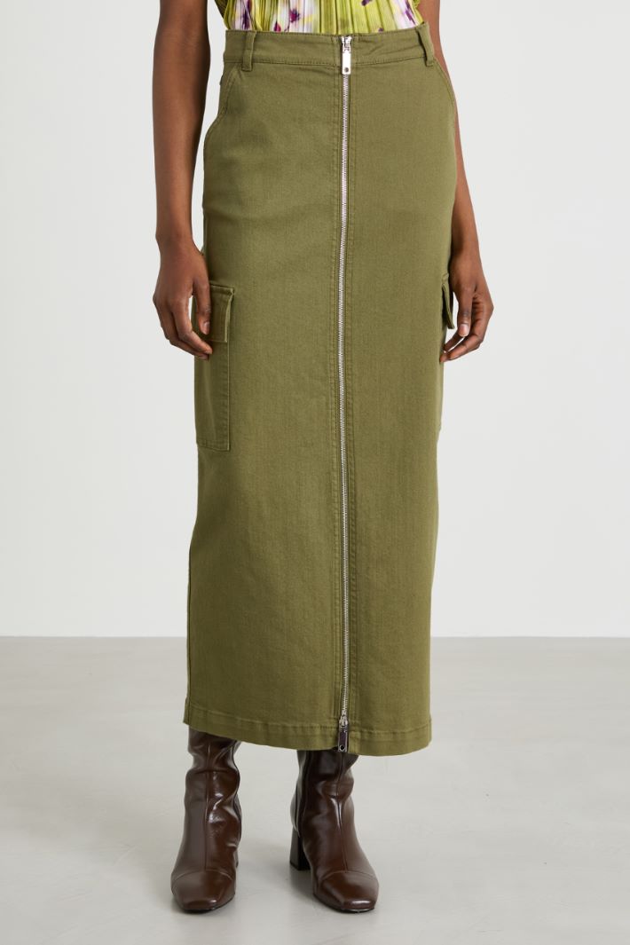 Cotton drill cargo skirt Intrend - 2