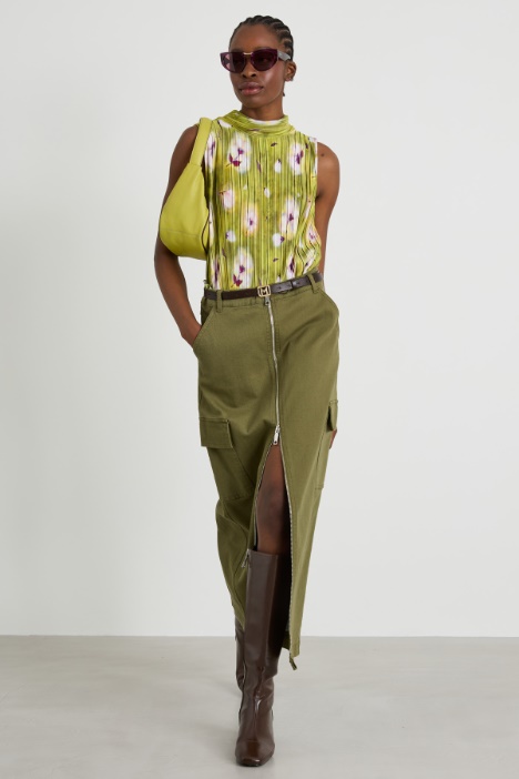 Cotton drill cargo skirt Intrend
