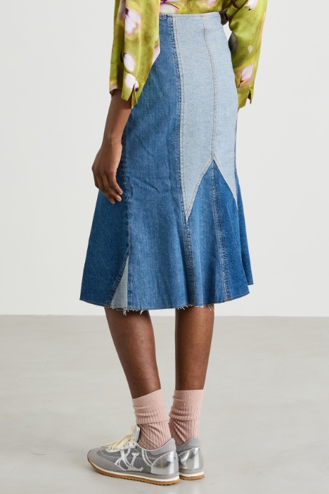 Gonna patchwork in denim