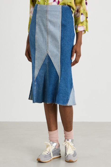 Gonna patchwork in denim