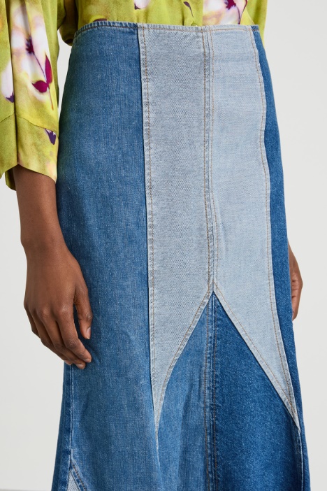 Gonna patchwork in denim