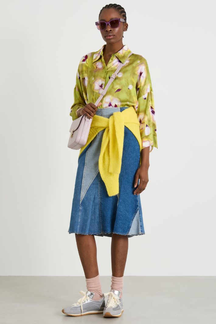Gonna patchwork in denim