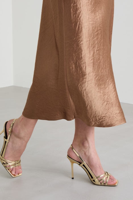 Gonna longuette in raso