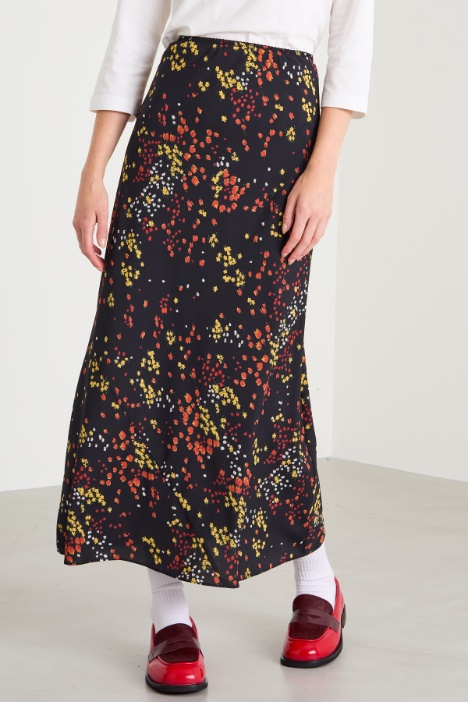 Gonna midi in crépe