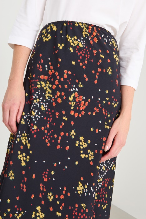 Gonna midi in crépe