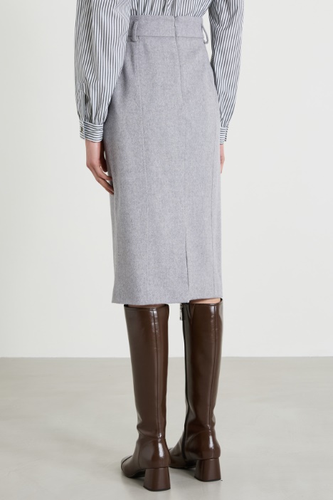 Falda lápiz de lana