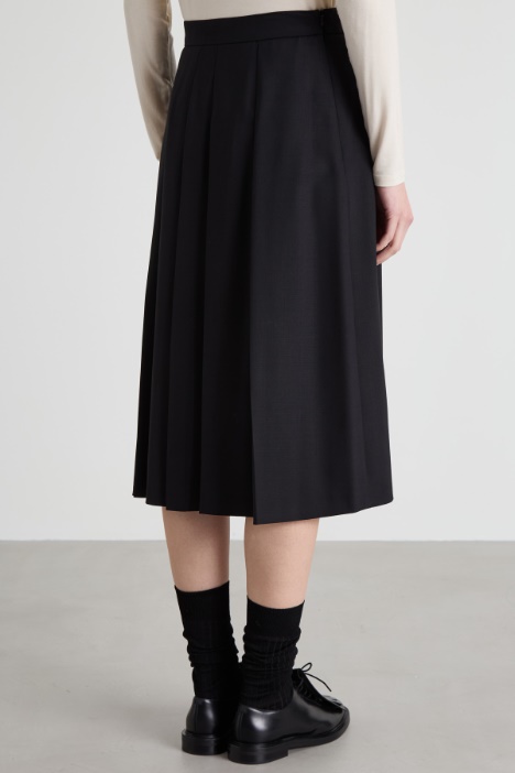 Gonna a pieghe in lana