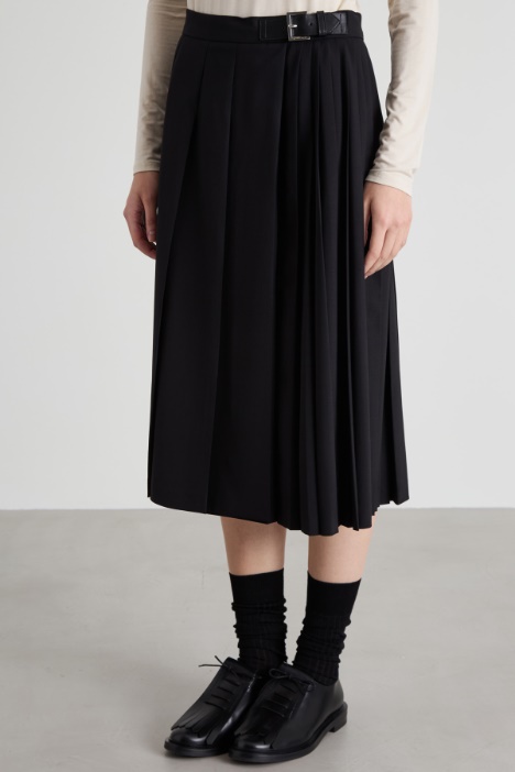 Gonna a pieghe in lana