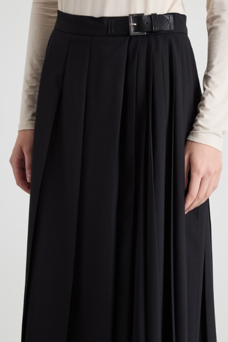 Gonna a pieghe in lana