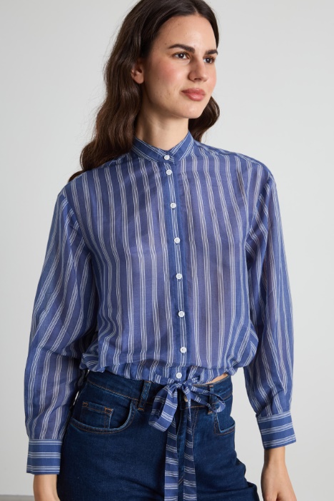 Camisa de algodón y seda