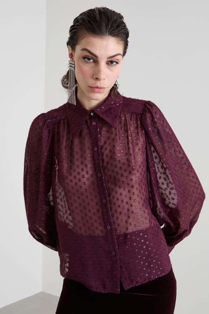 Camicia in chiffon fil coupé Intrend - 4