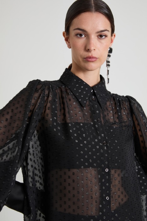 Camicia in chiffon fil coupé