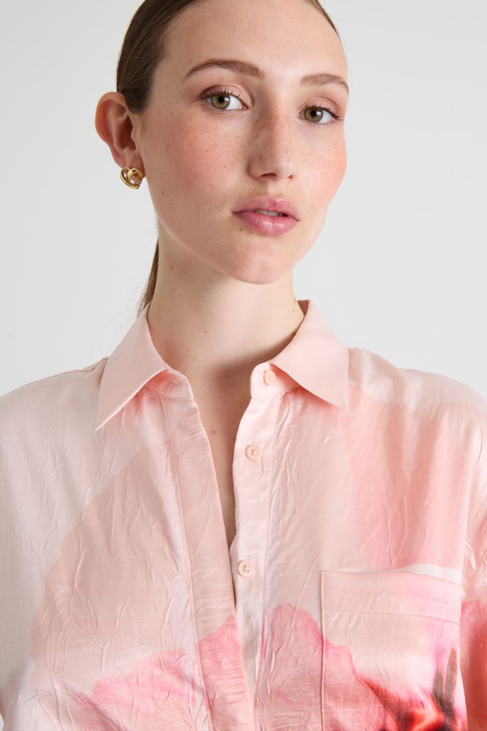 Camicia in raso con stampa Intrend - 4