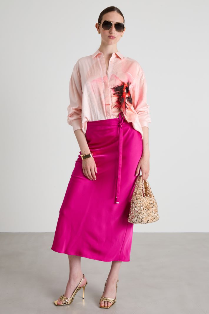 Camicia in raso con stampa Intrend - 3