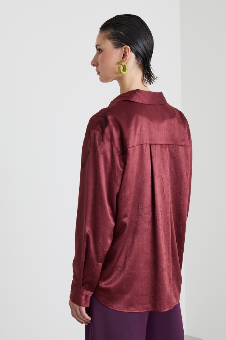 Camicia in raso con stampa