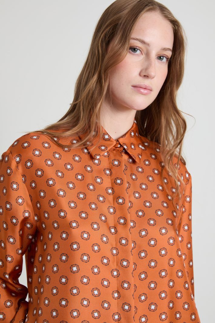 Camicia in twill di seta Intrend - 4