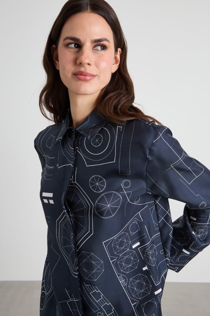 Camicia in twill di seta Intrend - 4