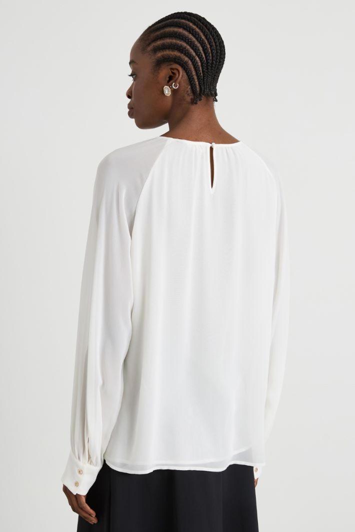 Blusa in georgette di pura seta Intrend - 2