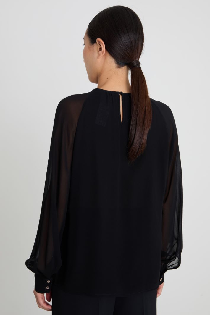 Blusa in georgette di pura seta Intrend - 2