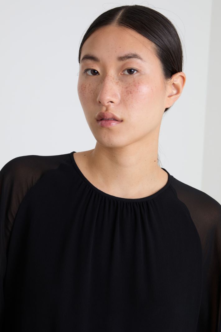 Blusa in georgette di pura seta Intrend - 4