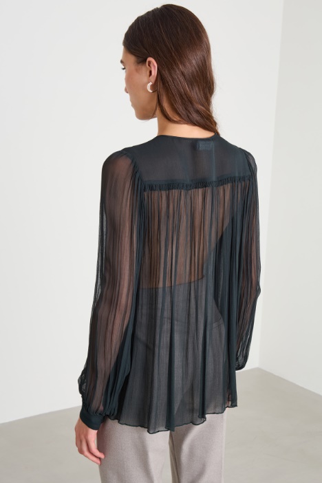 Camisa de crepón de viscosa