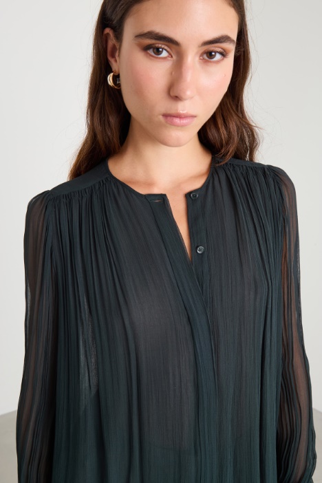 Camisa de crepón de viscosa