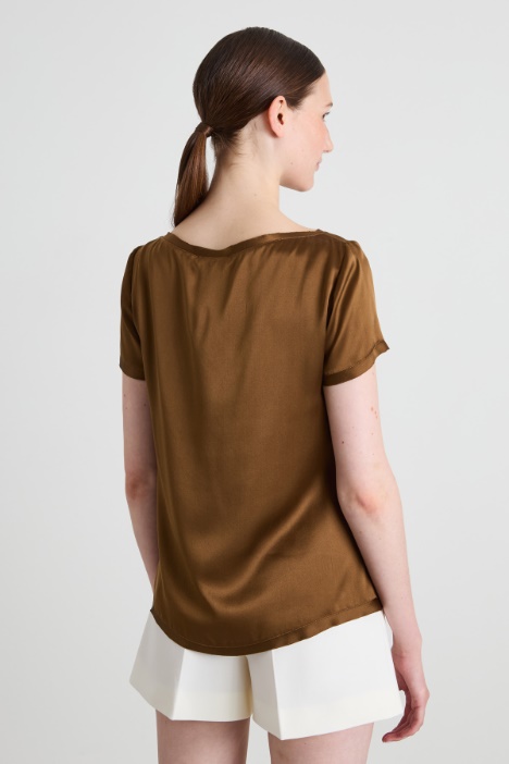 Top in raso di pura seta