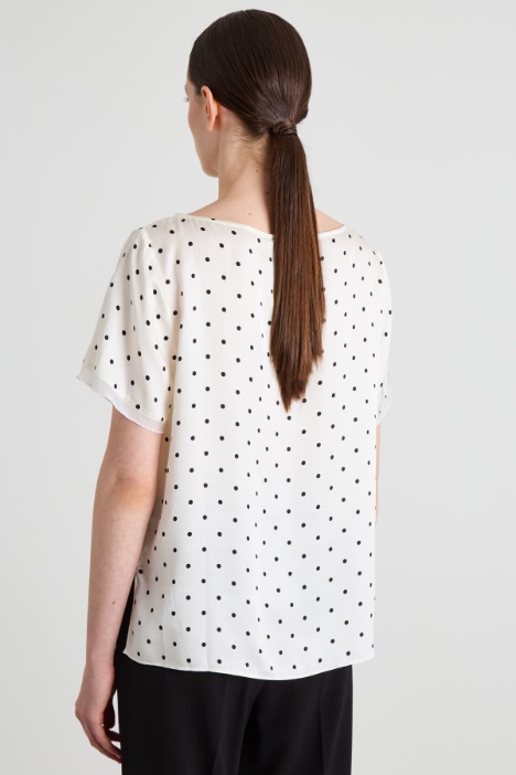 Blusa in raso e crépon