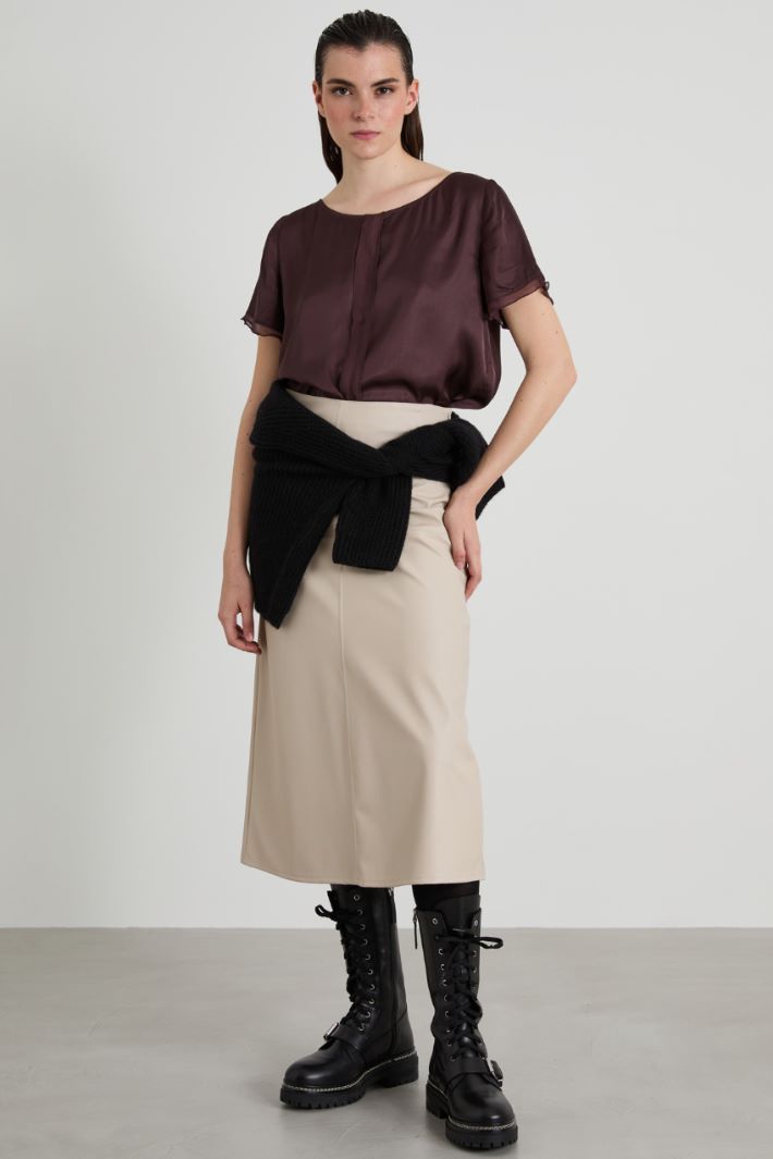 Blusa in raso e crépon Intrend - 3