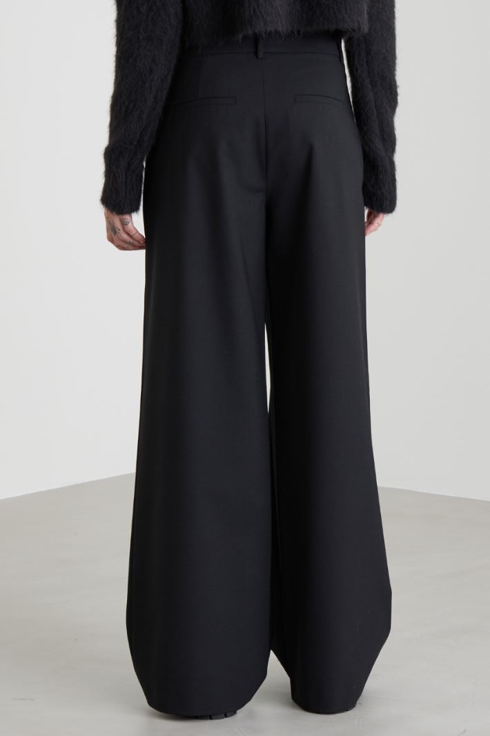 Pantalones rectos de lona de lana Intrend - 3