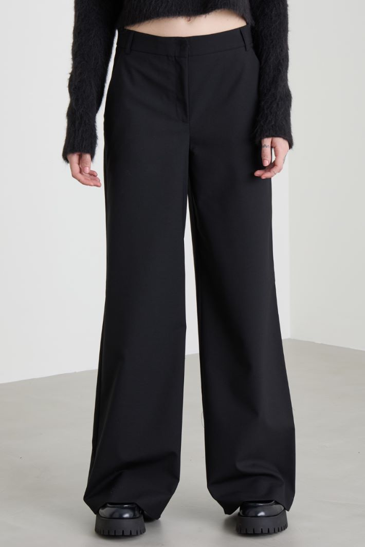 Pantalones rectos de lona de lana Intrend - 2