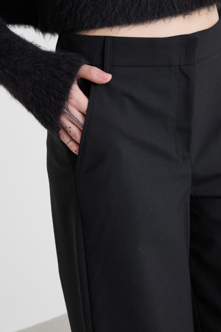 Pantalones rectos de lona de lana Intrend - 4