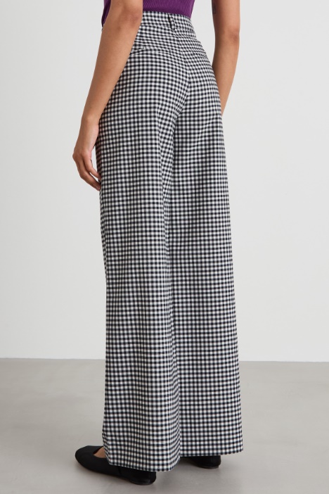 Pantaloni dritti in tela di lana