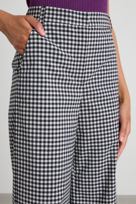 Pantaloni dritti in tela di lana