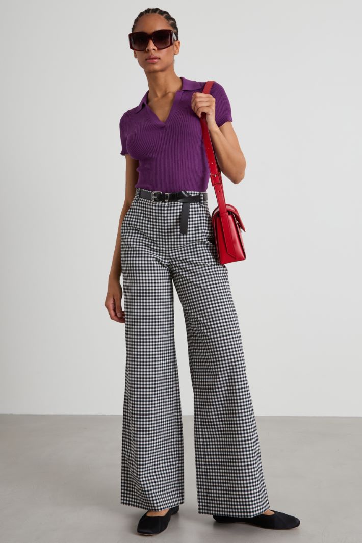 Wool canvas straight trousers Intrend
