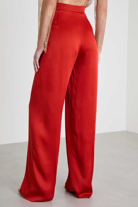 Pantaloni in enver satin lucido