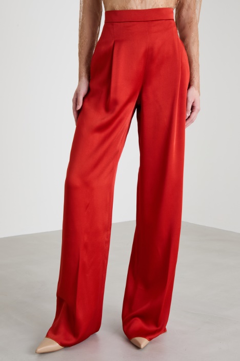 Pantaloni in enver satin lucido