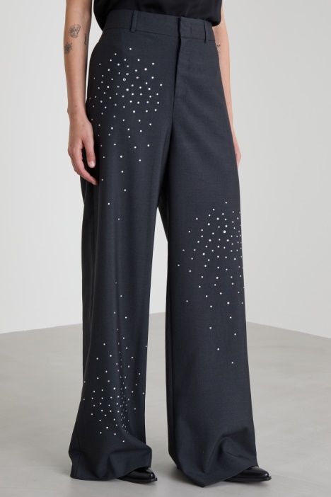 Pantaloni sartoriali con strass