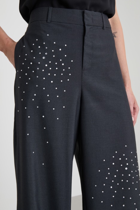 Pantaloni sartoriali con strass