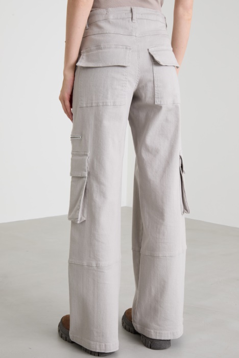 Pantaloni cargo in drill di cotone