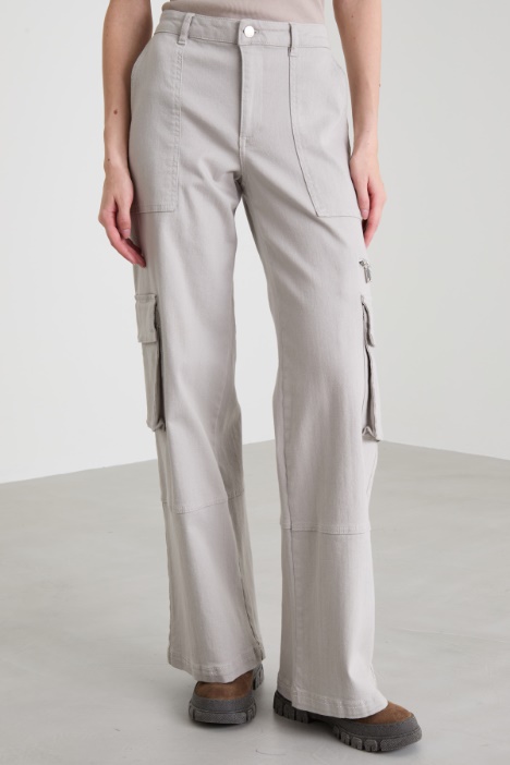 Pantaloni cargo in drill di cotone