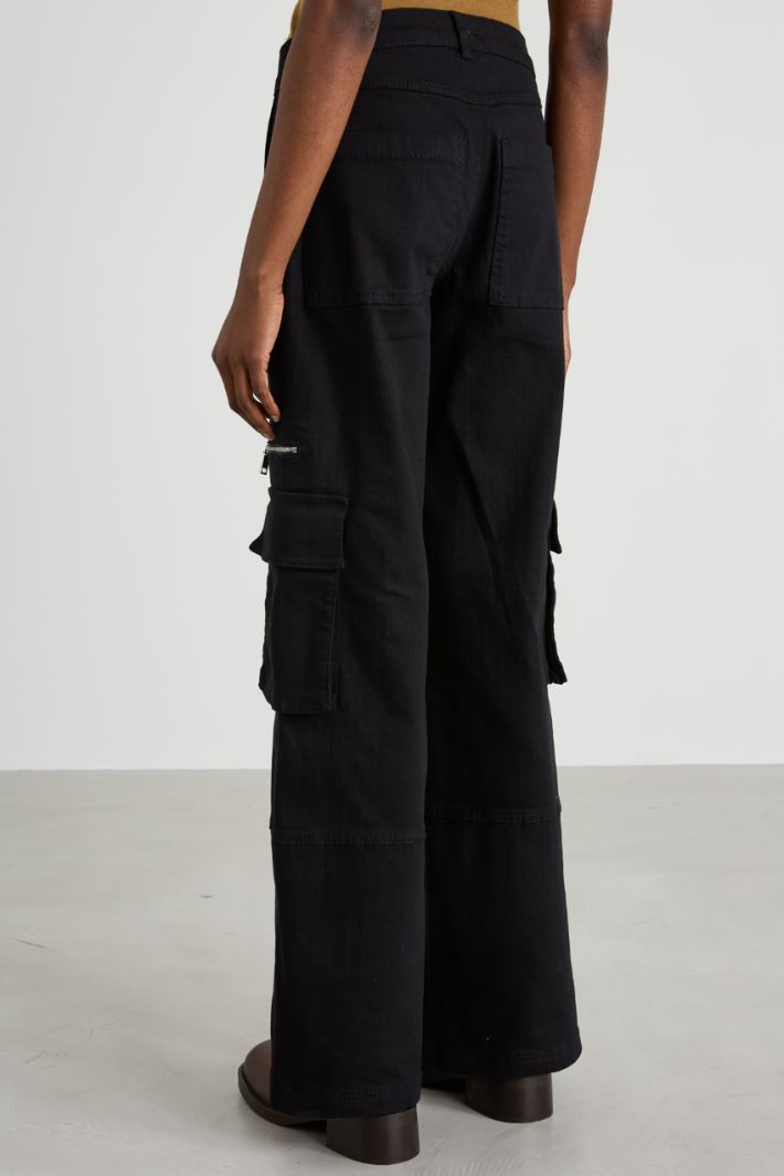 Pantaloni cargo in drill di cotone