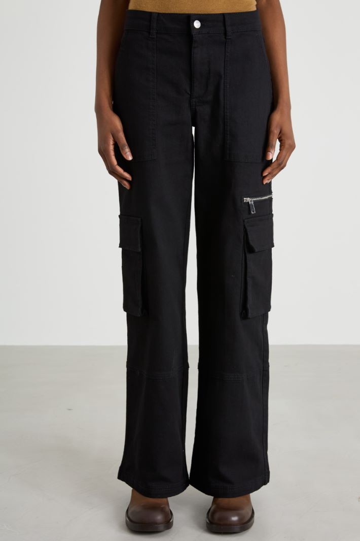 Pantaloni cargo in drill di cotone